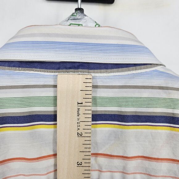 Tommy Bahama Shirt Mens XL Silk Blend Striped Button Up Casual Long Sleeve - Picture 6 of 11